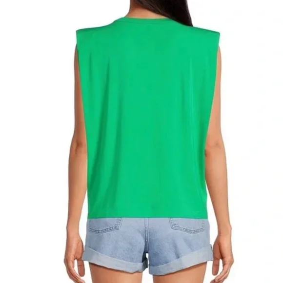 Gianni Bini 4 linen Lucie pants Xs Kelia muscle shoulder top green - Picture 3 of 8